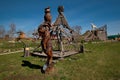 Sculptures made of wood of Altai masters in the art and ethnic Park `Legend`