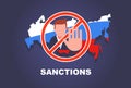 Russia sign under economic sanctions. business ban in russia. Royalty Free Stock Photo