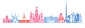 Russia skyline vector. Travel and tourism background. Vector illustration Russia skyline vector.