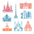 Russia skyline vector. Travel and tourism background. Vector illustration Russia skyline vector