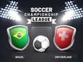 Russia 2018, soccer championship league, match between Brazil V/s Switzerland.