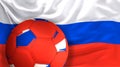 Russia soccer football ball russian colored design 3d rendering