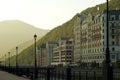 RUSSIA, SOCHY - SEPTEMBER 19, 2017: Evening view of the village of Rosa Khutor in the urban-type settlement Krasnaya Polyana