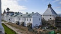 Russia. Solovki. Solovetsky Monastery. Panorama: Assumption tower, Rector`s building, Annunciation Nadvornaya Church