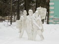 Russia, soviet sculpture Three pioneers