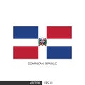 Dominican Republic square flag on white background and specify is vector eps10