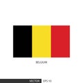 Belgium square flag on white background and specify is vector eps10