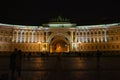 Night view of the General Staff building in St. Petersburg, Russia Royalty Free Stock Photo