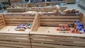 Empty shelves in a supermarket during the coronavirus pandemic Royalty Free Stock Photo