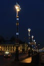 Russia, St. Petersburg, evening at the University Embankment Royalty Free Stock Photo