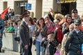 Happy spectators at the WWII victory parade