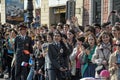 Happy spectators at the WWII victory parade