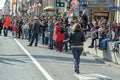 Happy spectators at the WWII victory parade