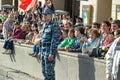 Happy spectators at the WWII victory parade