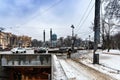 Russia, St. Petersburg, January 2020. View of the city center on a cloudy day.