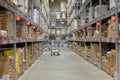 RUSSIA, ST.PETERSBURG - January 20: Warehouse of the goods of the Swedish company ikea