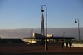 Russia, St. Petersburg - june, 2018. Skyscraper Lakhta center on the shore of the Gulf of Finland at sunset Royalty Free Stock Photo