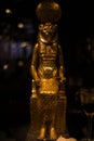 Russia, St. Petersburg - March 10, 2023: Golden figurine of Ancient Egypt