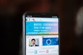 RUSSIA, ST.PETERSBURG - March 03, 2020: Government health Italy website on smartphone display on blurred background