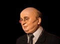 Russia, St. Petersburg - March 10, 2023: Wax figure of Winston Churchill on a black background Royalty Free Stock Photo