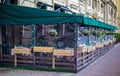 Russia, St. Petersburg - May 5, 2023: Interior of a summer cafe