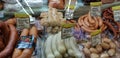 Meat delicacies on sale in the market