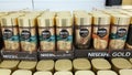 Nescafe instant coffee on supermarket shelves