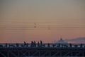 Russia, St. Petersburg, Neva River embankment in summer. View of the sights of the city. A gentle dawn morning. A sensual dawn, an