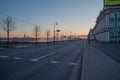 Russia, St. Petersburg, Neva River embankment in summer. View of the sights of the city. The Winter Palace. Palace embankment. A g