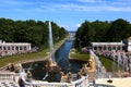 Russia, St. Petersburg, Peterhof, June 2, 2018,in the photo the famous fountains of the Upper Park