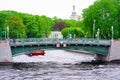 1.07.2021 Russia St. Petersburg rivers and canals in summer Royalty Free Stock Photo