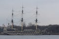 Russia, St. Petersburg, sailing ship on the dock Royalty Free Stock Photo