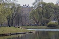 Russia, St. Petersburg, vacationers in the park, early summer, sunny day