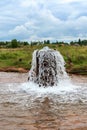 Russia, Staraya Russa, August 2021. An old well with mineral water on the outskirts of the city. Royalty Free Stock Photo