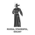 Russia, Stavropol, Soldat travel landmark vector illustration Royalty Free Stock Photo