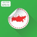 Russia sticker map icon. Business concept Russia label pictogram