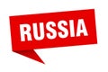 Russia sticker. Russia signpost pointer sign.