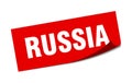 Russia sticker. Russia square peeler sign.