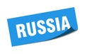 Russia sticker. Russia square peeler sign.