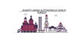 Russia, Surgut tourism landmarks, vector city travel illustration