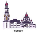 Russia, Surgut travel landmark vector illustration