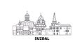 Russia, Suzdal City line travel skyline set. Russia, Suzdal City outline city vector illustration, symbol, travel sights