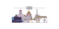 Russia, Suzdal City tourism landmarks, vector city travel illustration