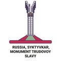 Russia, Syktyvkar, Monument Trudovoy Slavy travel landmark vector illustration Royalty Free Stock Photo