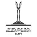 Russia, Syktyvkar, Monument Trudovoy Slavy travel landmark vector illustration Royalty Free Stock Photo