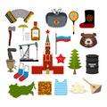 Russia symbol set. Russian national character. State Traditional