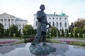 03.09.2021.Russia. Tambov. peasant monument in the town square