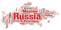 Russia top travel destinations word cloud