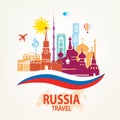 Russia travel background Royalty Free Stock Photo