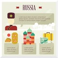 russia travel infographic. Vector illustration decorative design